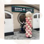 Ballonnenpilaar met topper en vinyl sticker